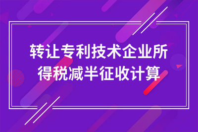 轉(zhuǎn)讓專利技術(shù)企業(yè)所得稅減半征收計(jì)算